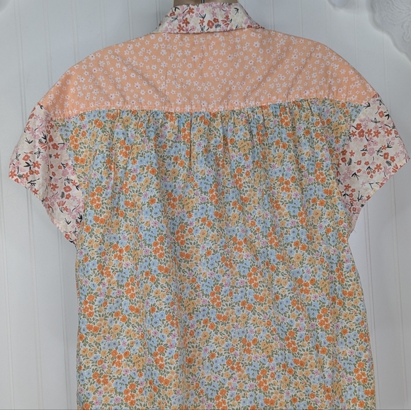 AE American Eagle Floral Patchwork Camp Shirt S & M - Picture 12 of 15